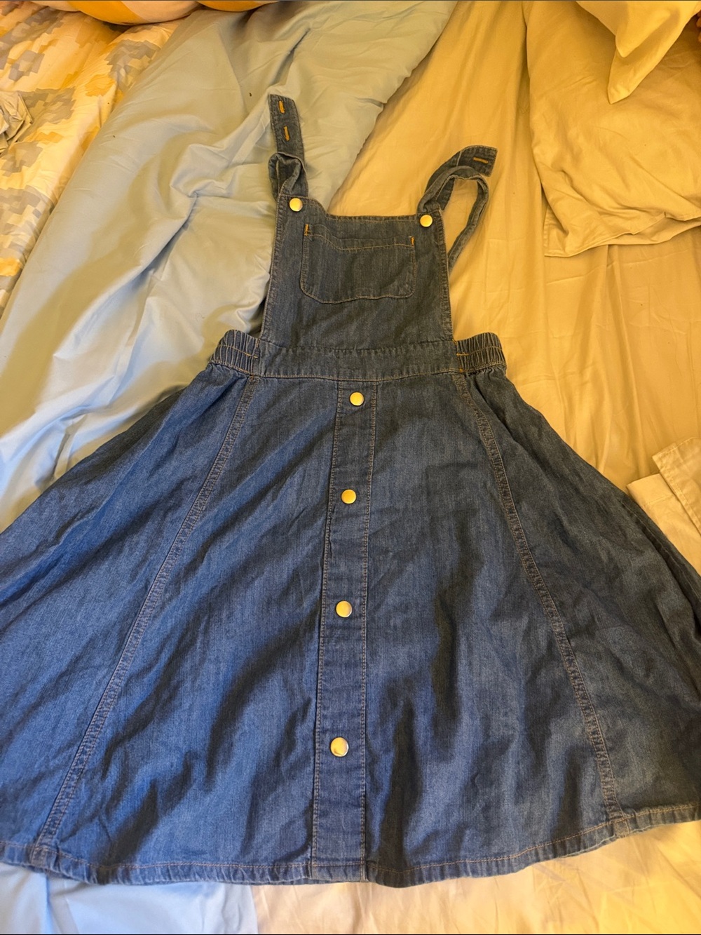 wonder nation Blue Denim Girls Overall Dress